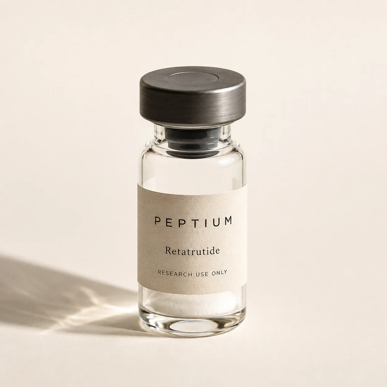 Illustrative Retatrutide research vial presentation; see selected variant for the supplied specification