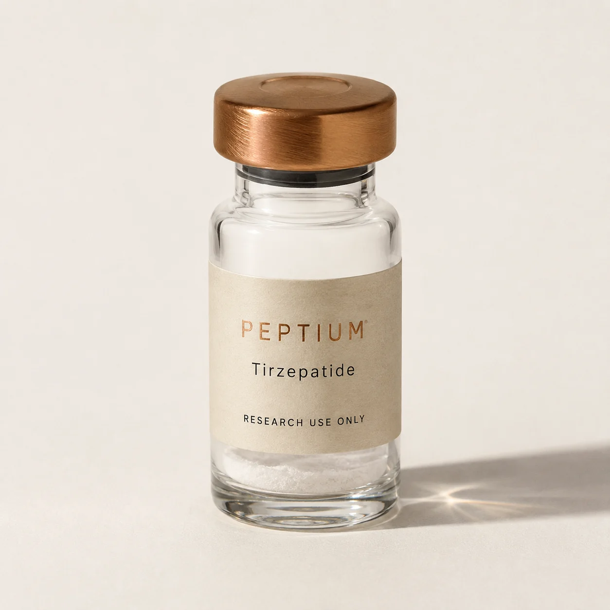 Illustrative Tirzepatide research vial presentation; see selected variant for the supplied specification